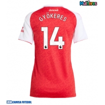 Camisa de Futebol Arsenal Viktor Gyokeres #14 Equipamento Principal Mulheres 2025-26 Manga Curta